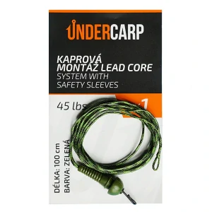 Kaprová montáž Lead Core System With Safety Sleeves 45 lbs / 100 cm zelená