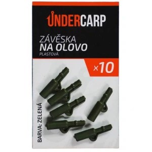 Závěska na olovo plastová – hnědá / zelená