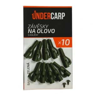Závěsky na olovo s kolíčky – hnědá / zelená