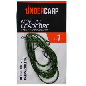 Montáž z leadcoru s multiclip karabinkou – hnědá / zelená