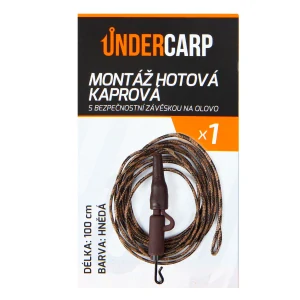 Hotová kaprová montáž s bezpečnostní závěskou – hnědá